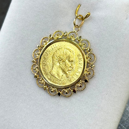 Pendentif Pièce - Or Jaune 750 & Pièce 10 Francs Napoléon