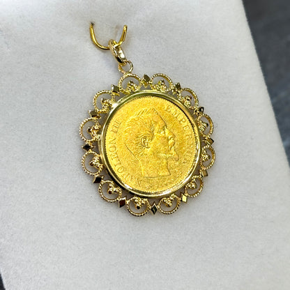 Pendentif Pièce - Or Jaune 750 & Pièce 10 Francs Napoléon