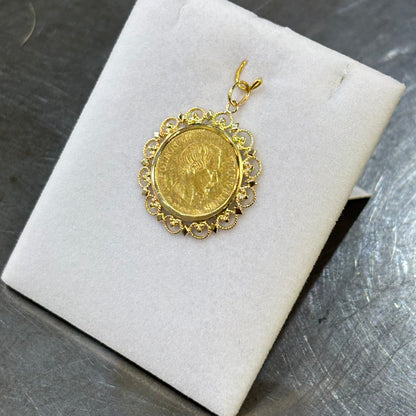 Pendentif Pièce - Or Jaune 750 & Pièce 10 Francs Napoléon