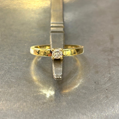 Bague Solitaire - Or Jaune 750 & Diamants