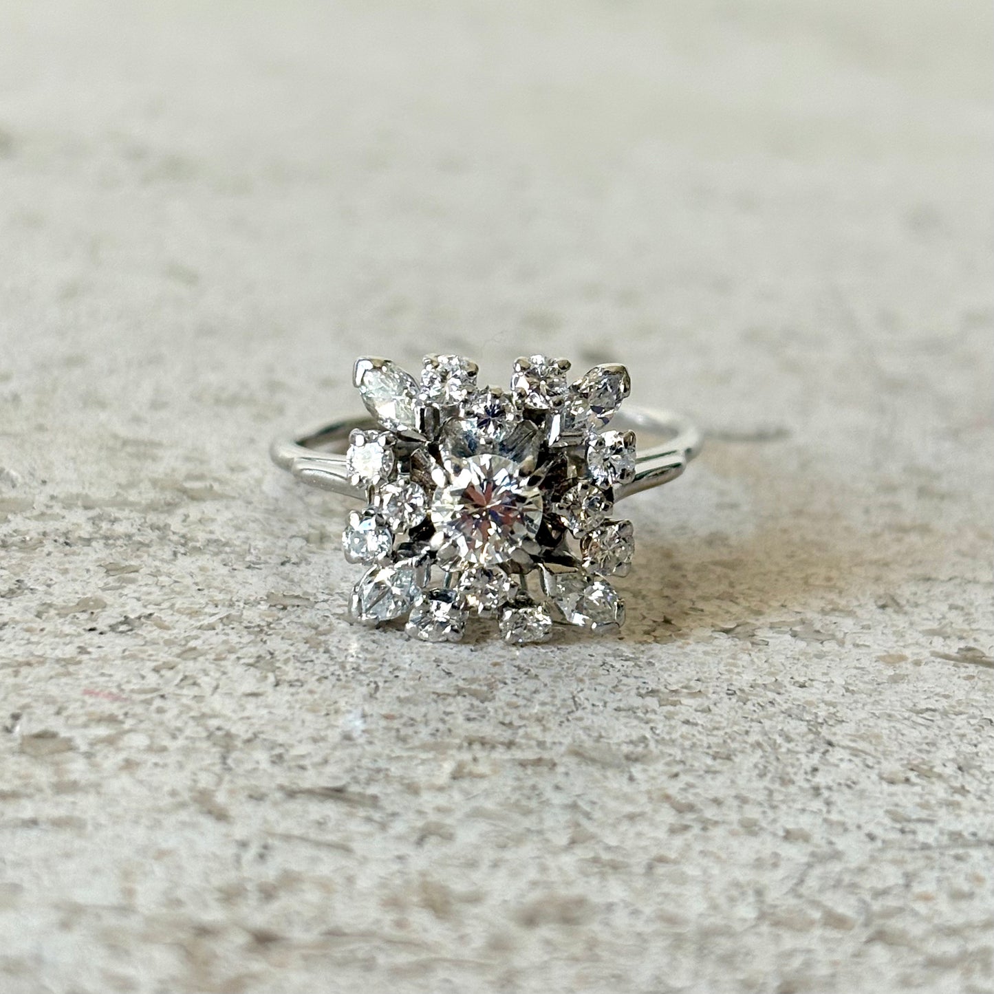 Bague Marguerite Vintage - Or Blanc 750 & Diamants