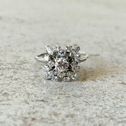 Bague Marguerite Vintage - Or Blanc 750 & Diamants