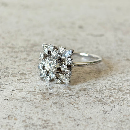 Bague Marguerite Vintage - Or Blanc 750 & Diamants