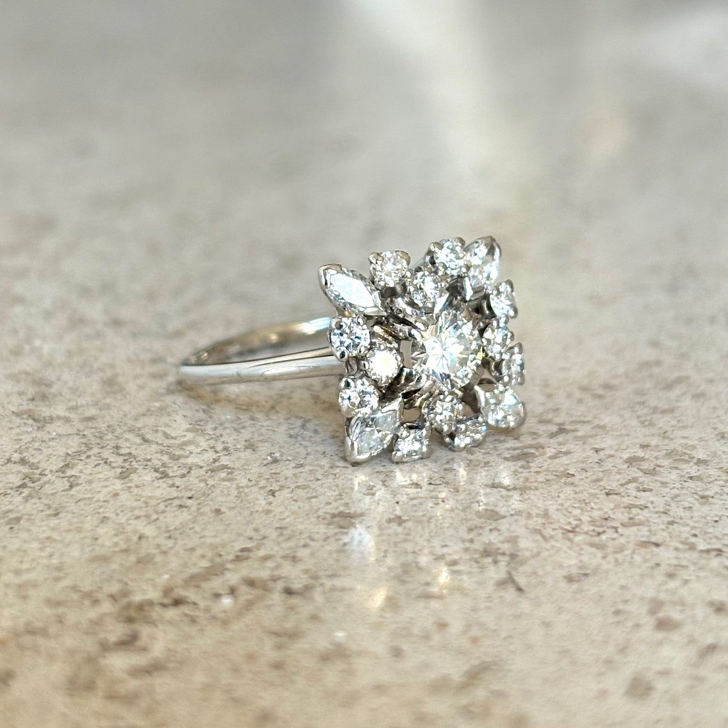 Bague Marguerite Vintage - Or Blanc 750 & Diamants