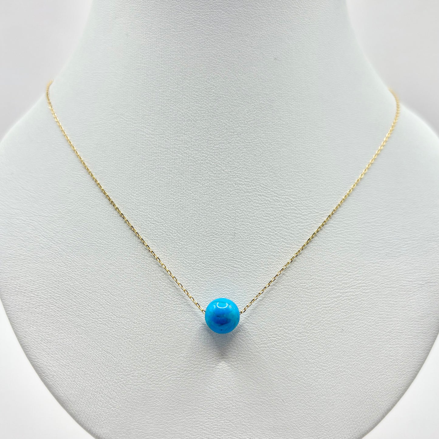 Collier Boule - Or Jaune 750 & Turquoise