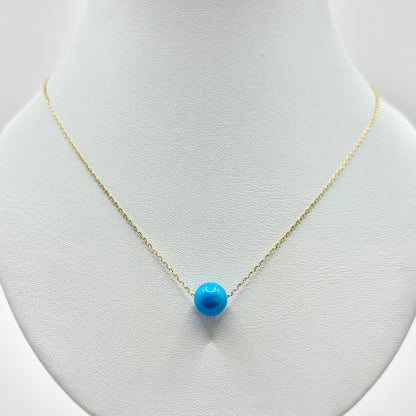 Collier Boule - Or Jaune 750 & Turquoise