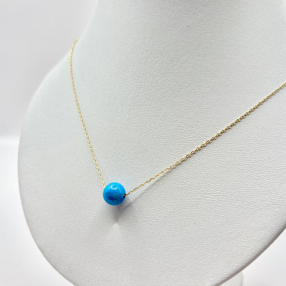 Collier Boule - Or Jaune 750 & Turquoise