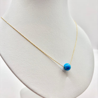 Collier Boule - Or Jaune 750 & Turquoise