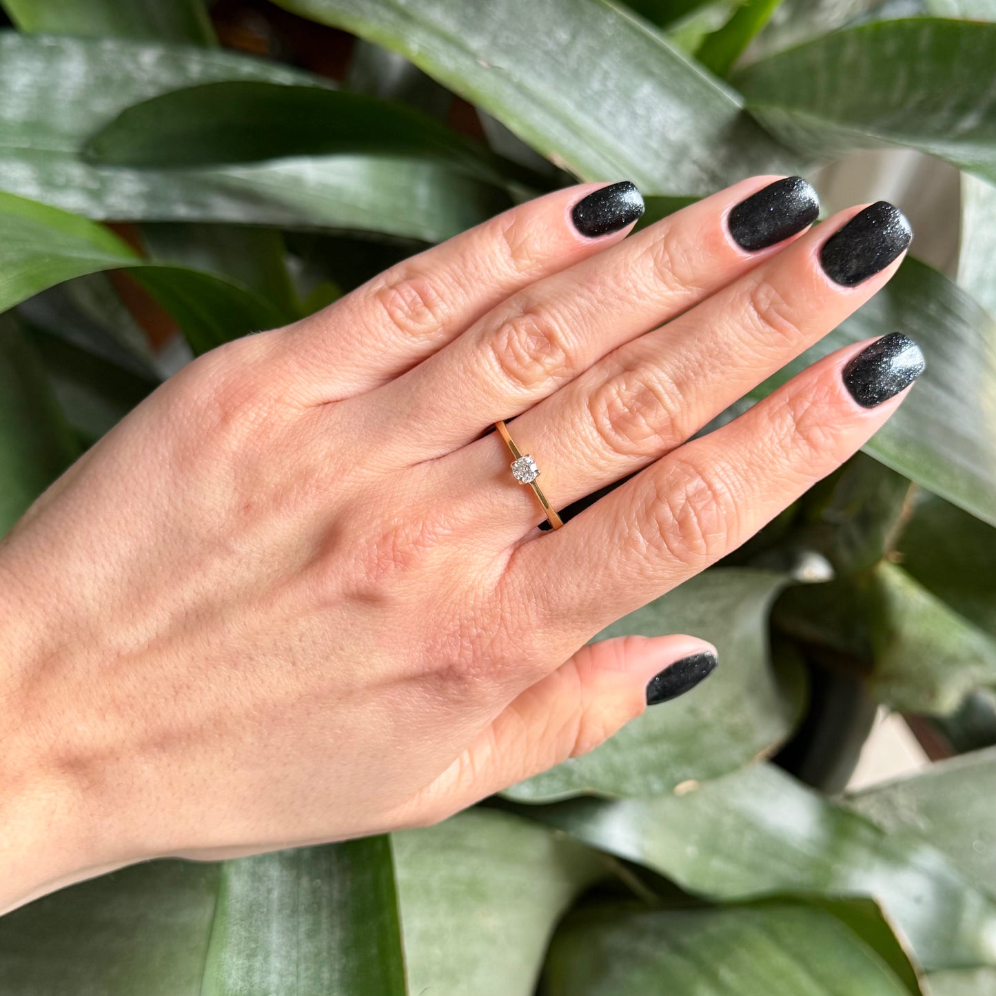 Bague Solitaire - Or Jaune 750 & Diamant