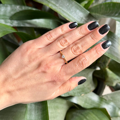 Bague Solitaire - Or Jaune 750 & Diamant