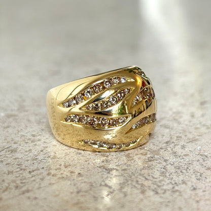 Bague Jonc - Or Jaune 750 & Diamants