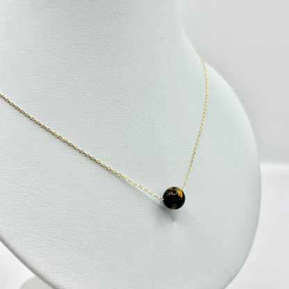 Collier Boule - Or Jaune 750 & Oeil de Tigre