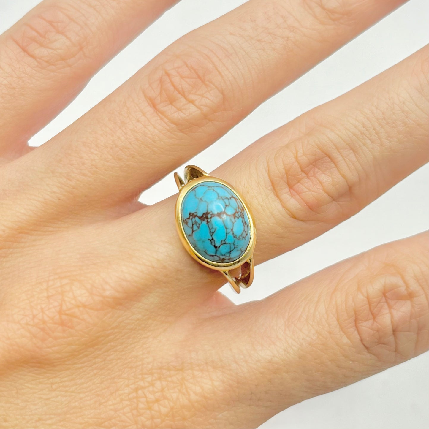 Bague Vintage- Or Jaune 750 & Turquoise