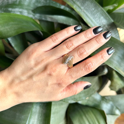 Bague Rubans Vintage - Or Jaune/Blanc 750 & Diamants