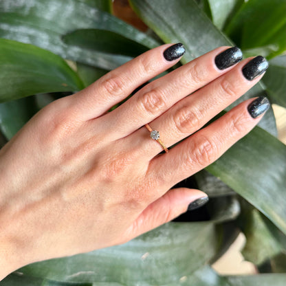 Bague Solitaire  - Or Rose 750 & Diamant