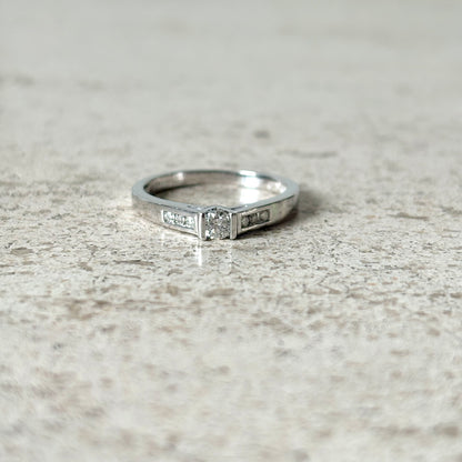 Bague Solitaire - Or Blanc 750 & Diamants