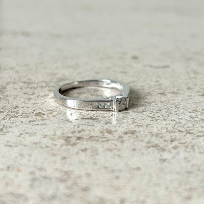 Bague Solitaire - Or Blanc 750 & Diamants