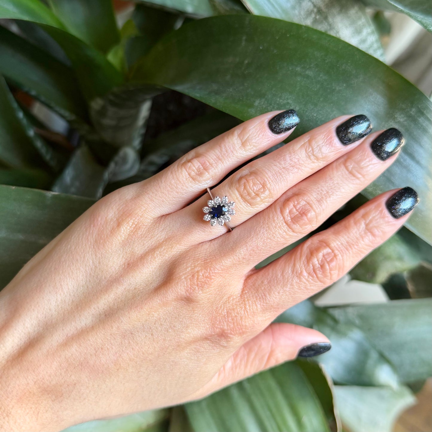 Bague Marguerite - Or Blanc 750 Saphir & Diamants
