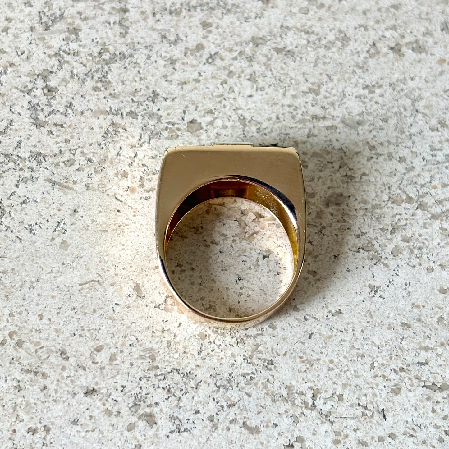 Bague Tank Art Déco - Or Jaune 750 & Diamants