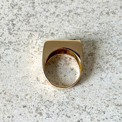 Bague Tank Art Déco - Or Jaune 750 & Diamants