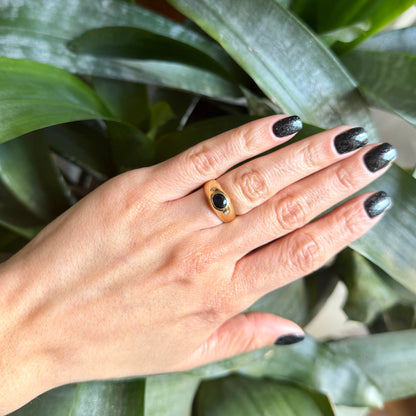 Bague Jonc - Or Jaune 750 Saphir & Diamants