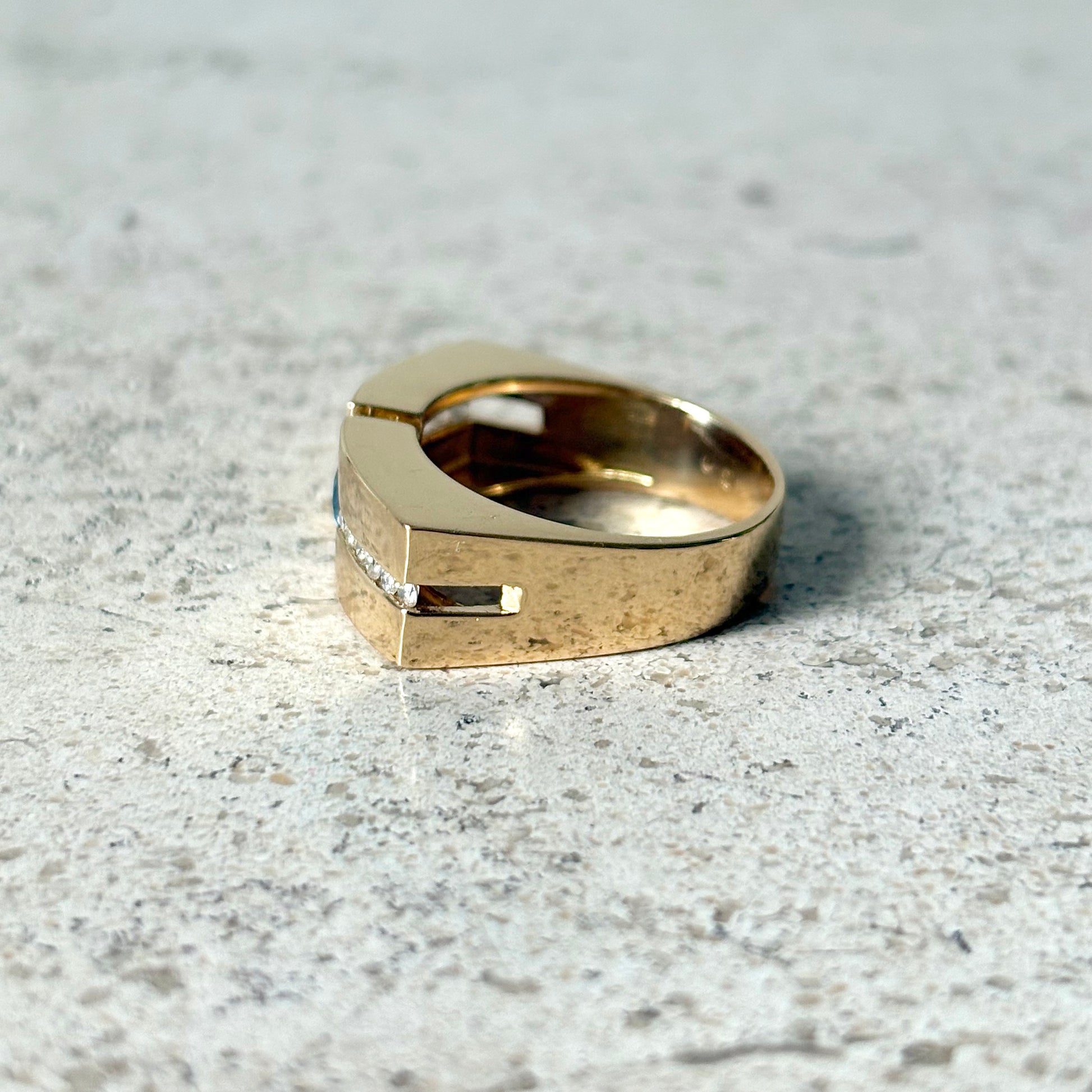 Bague Jonc - Or Jaune 750 Saphir & Diamants