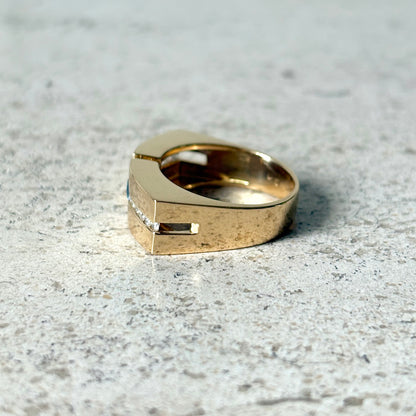 Bague Jonc - Or Jaune 750 Saphir & Diamants