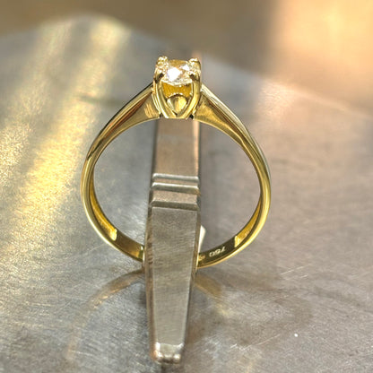 Bague Solitaire - Or Jaune 750 & Diamant