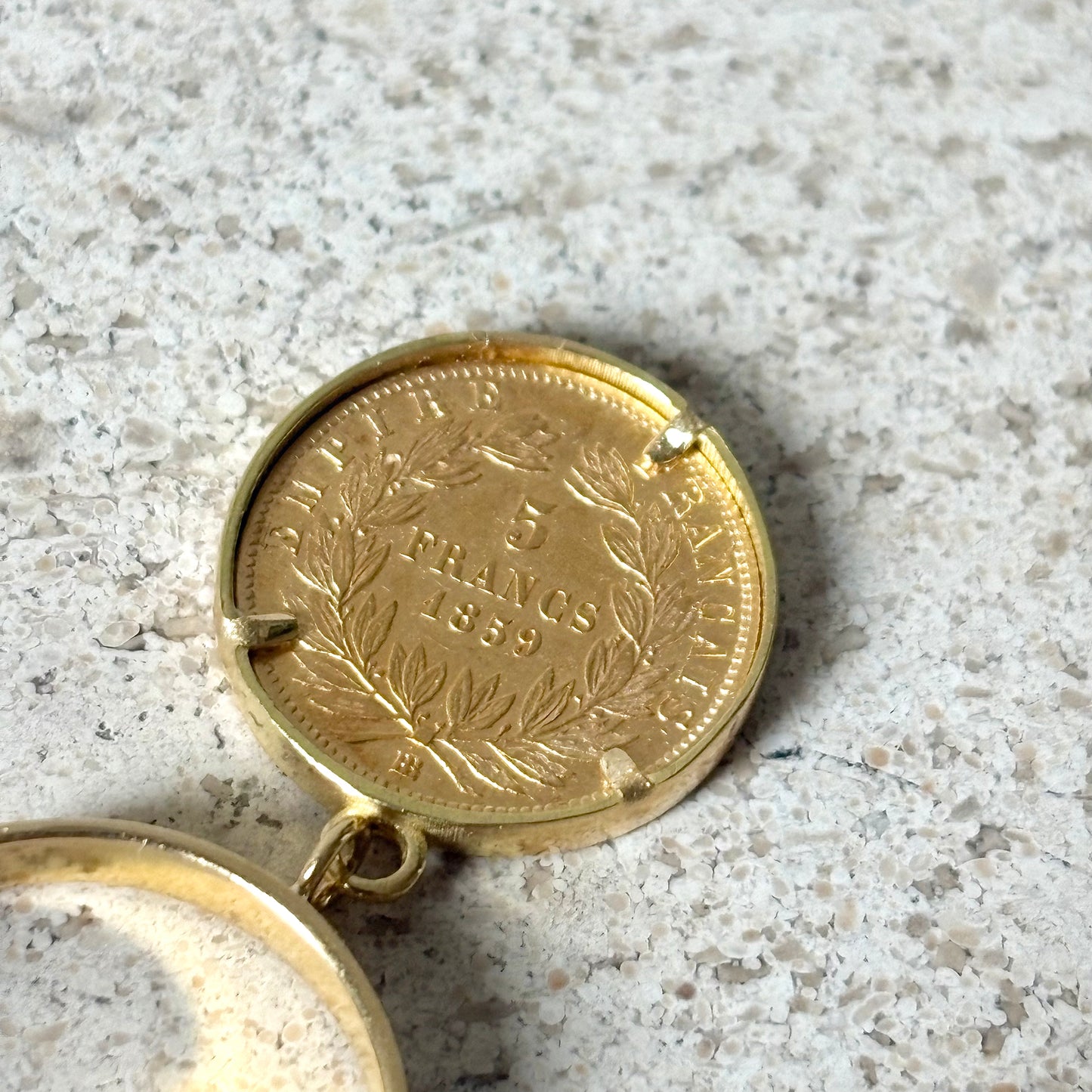 Bague Breloque Pièce - Or Jaune 750 & Pièce 5 Francs Napoléon