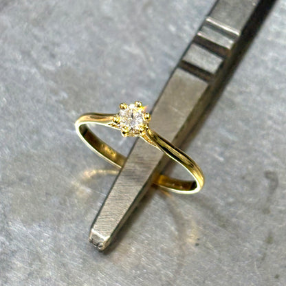 Bague Solitaire - Or Jaune 750 & Diamant