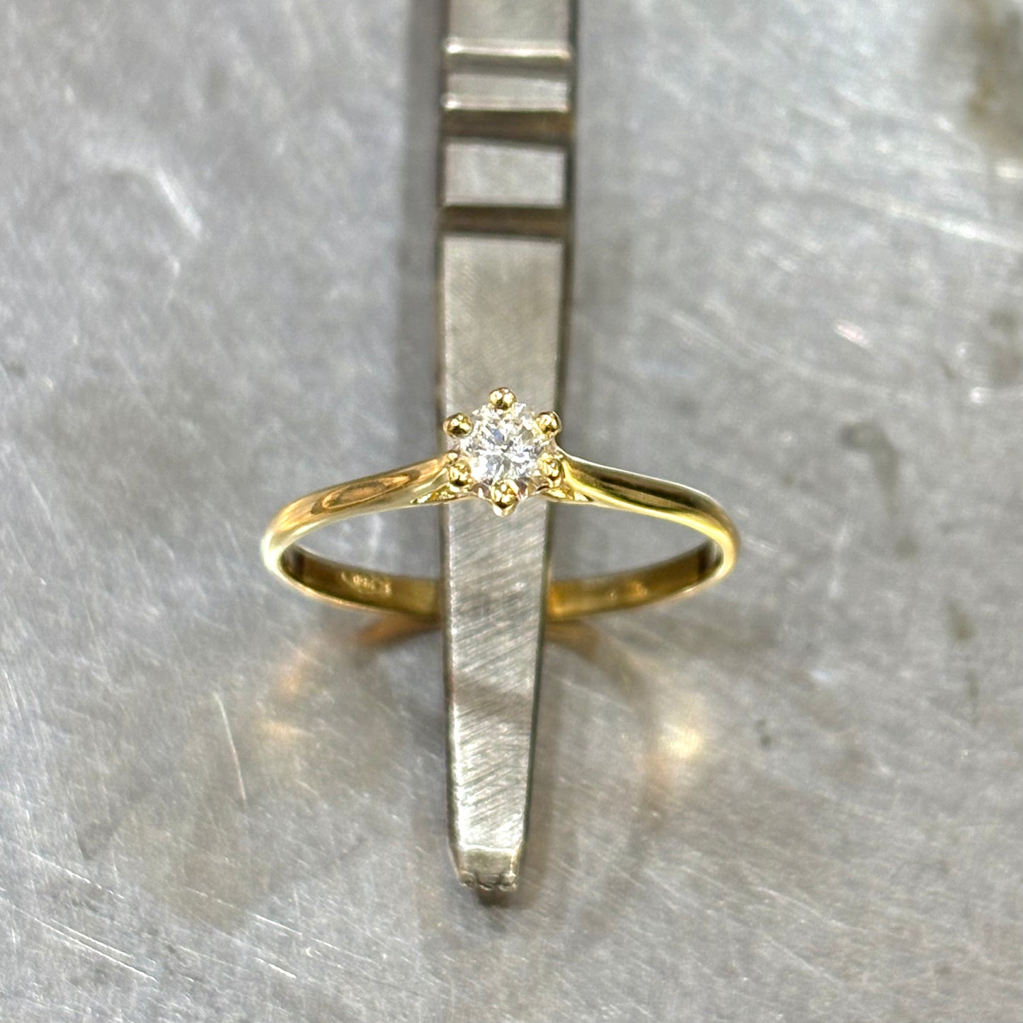 Bague Solitaire - Or Jaune 750 & Diamant