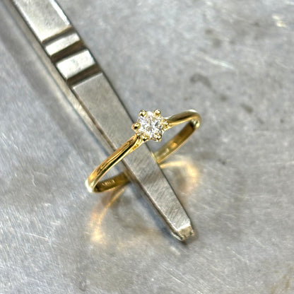 Bague Solitaire - Or Jaune 750 & Diamant