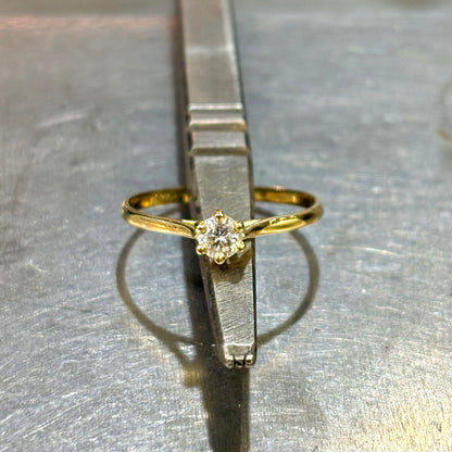 Bague Solitaire - Or Jaune 750 & Diamant