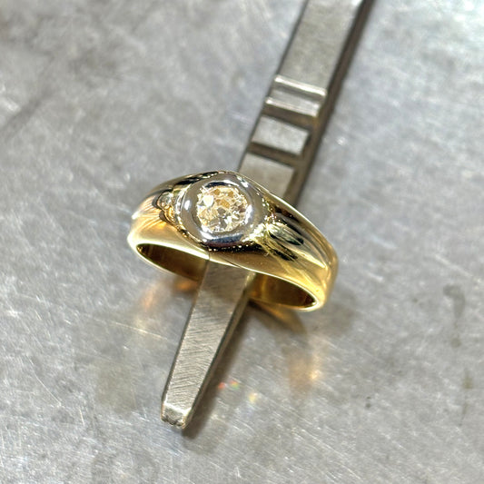 Bague Jonc - Or Jaune 750 & Diamant