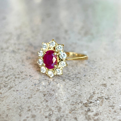 Bague Marguerite - Or Jaune 750 Rubis & Diamants