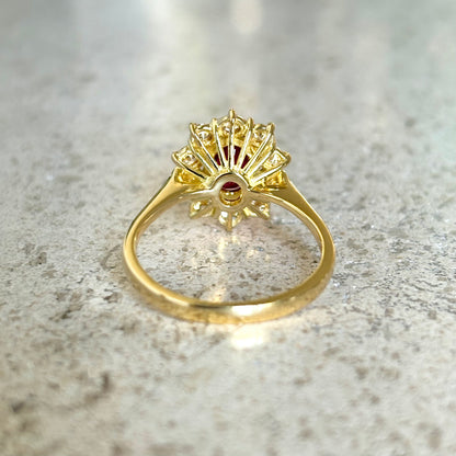 Bague Marguerite - Or Jaune 750 Rubis & Diamants