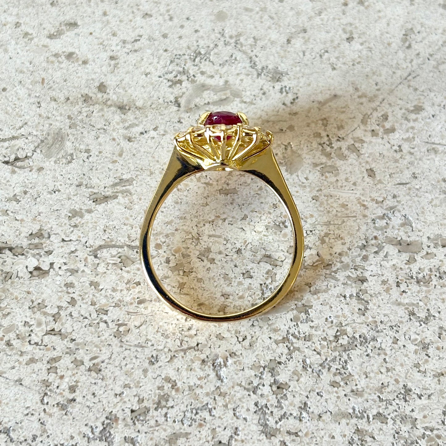 Bague Marguerite - Or Jaune 750 Rubis & Diamants