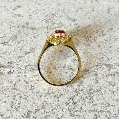 Bague Marguerite - Or Jaune 750 Rubis & Diamants
