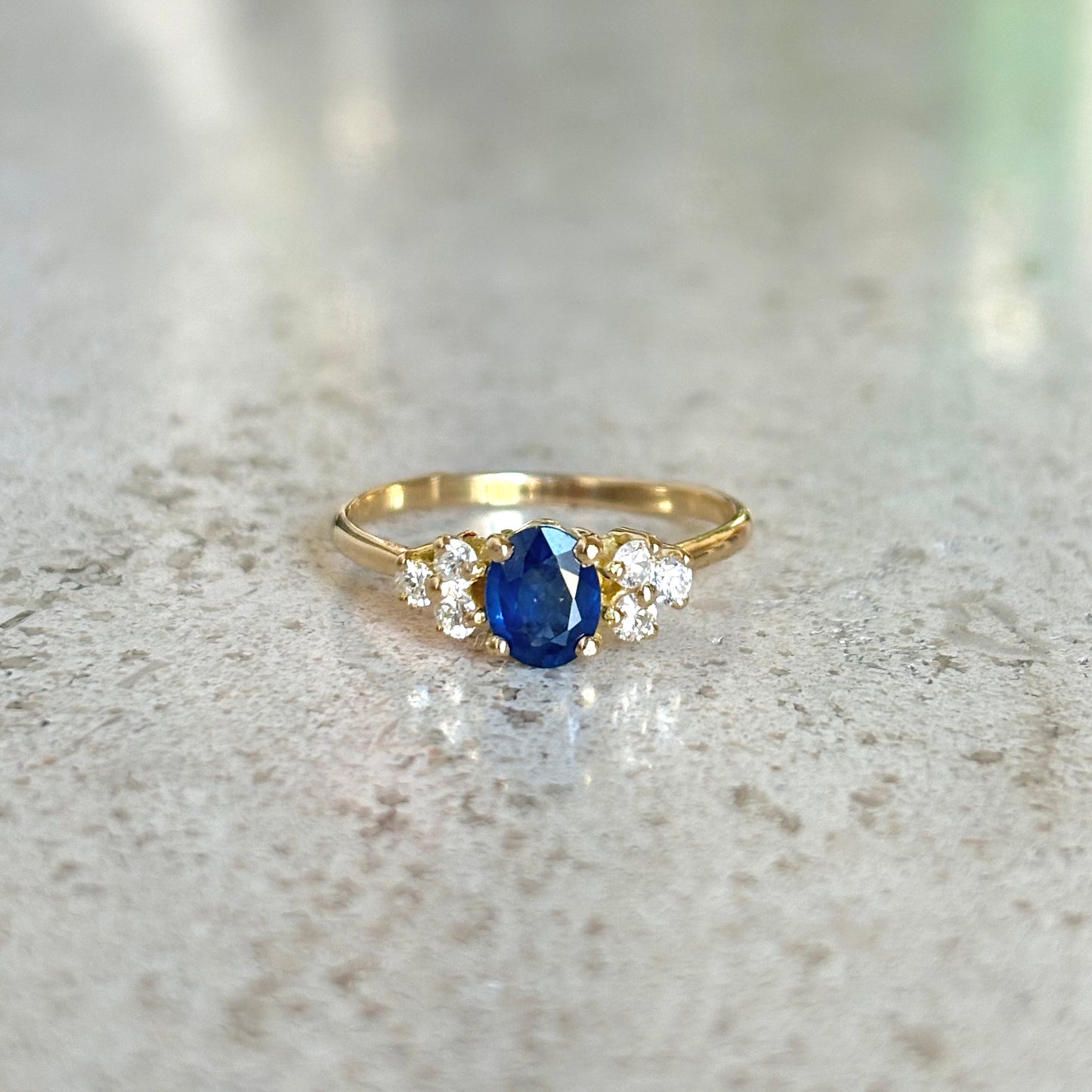 Bague Nausicaä Mini - Or Jaune 750 Saphir & Diamants
