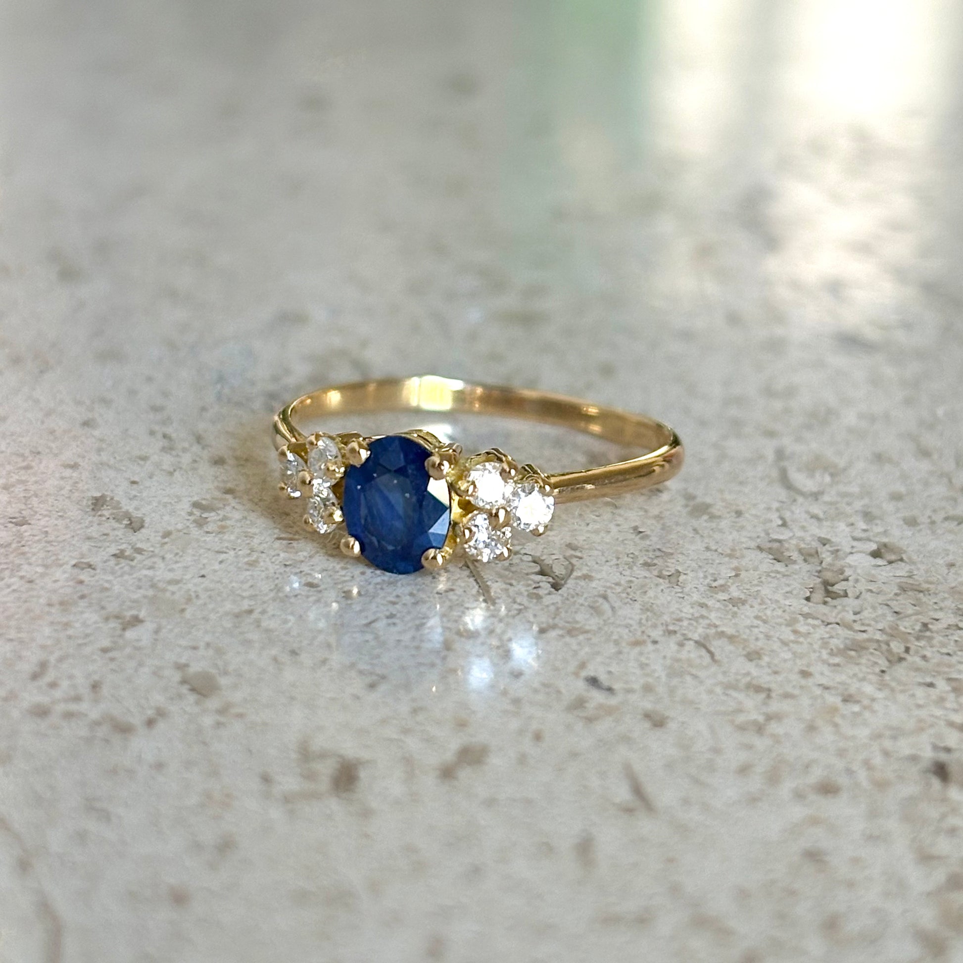 Bague Nausicaä Mini - Or Jaune 750 Saphir & Diamants
