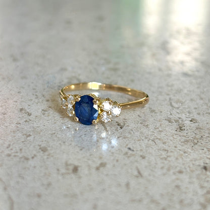 Bague Nausicaä Mini - Or Jaune 750 Saphir & Diamants