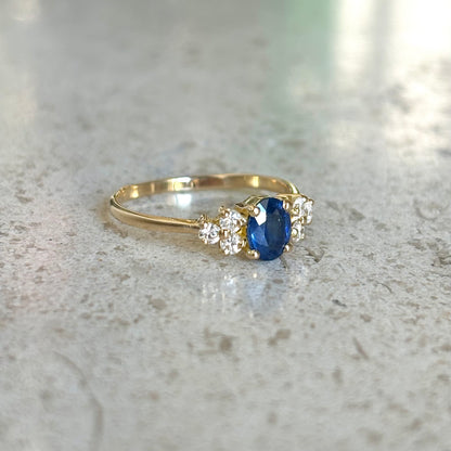 Bague Nausicaä Mini - Or Jaune 750 Saphir & Diamants