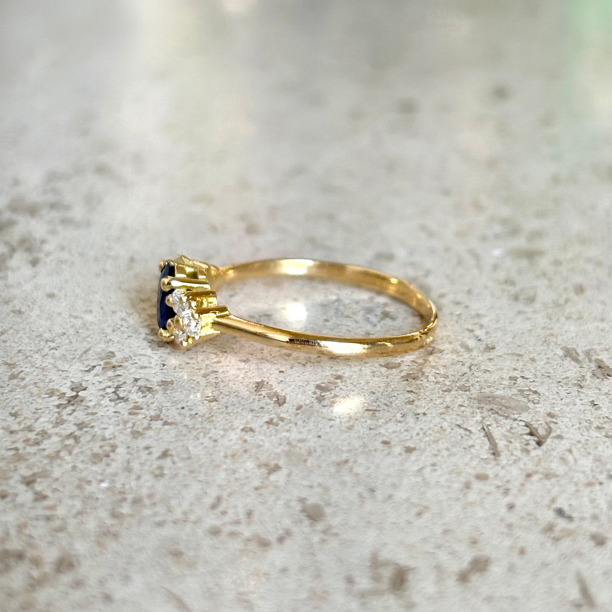 Bague Nausicaä Mini - Or Jaune 750 Saphir & Diamants