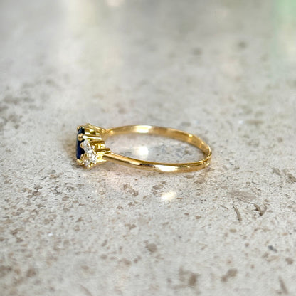 Bague Nausicaä Mini - Or Jaune 750 Saphir & Diamants