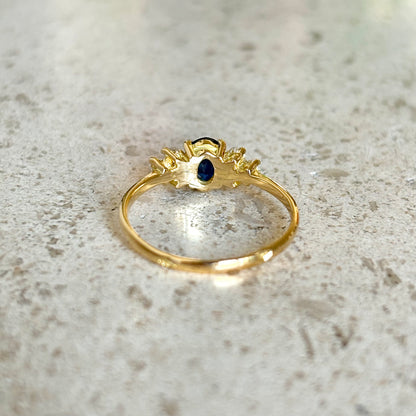 Bague Nausicaä Mini - Or Jaune 750 Saphir & Diamants