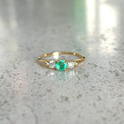 Bague Ponyo - Or Jaune 750 Émeraude & Diamants