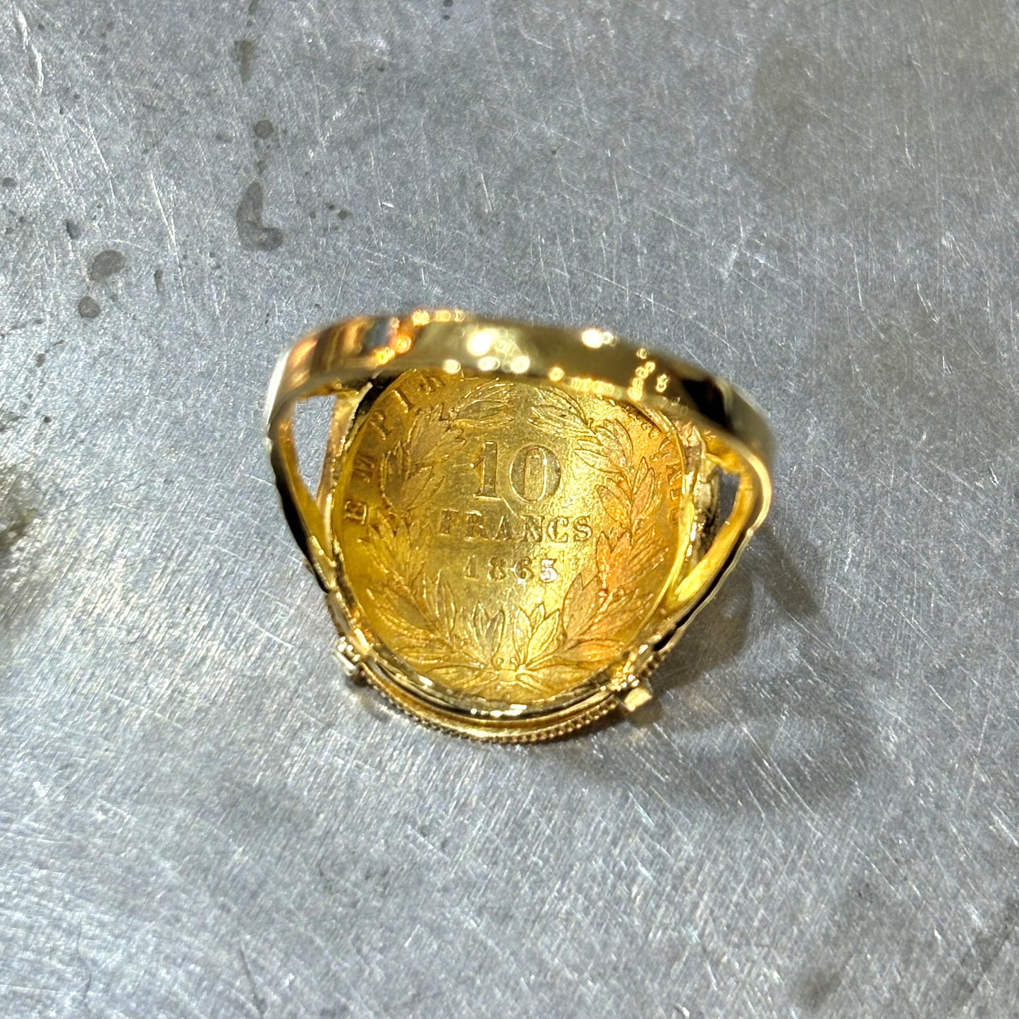 Bague Pièce - Or Jaune 750 & Pièce Or 10 Francs Napoléon