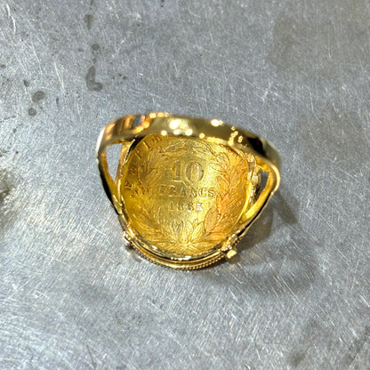 Bague Pièce - Or Jaune 750 & Pièce Or 10 Francs Napoléon