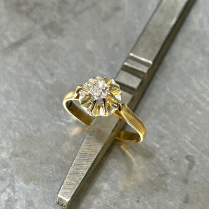 Bague Solitaire Vintage - Or Jaune 750 & Diamant