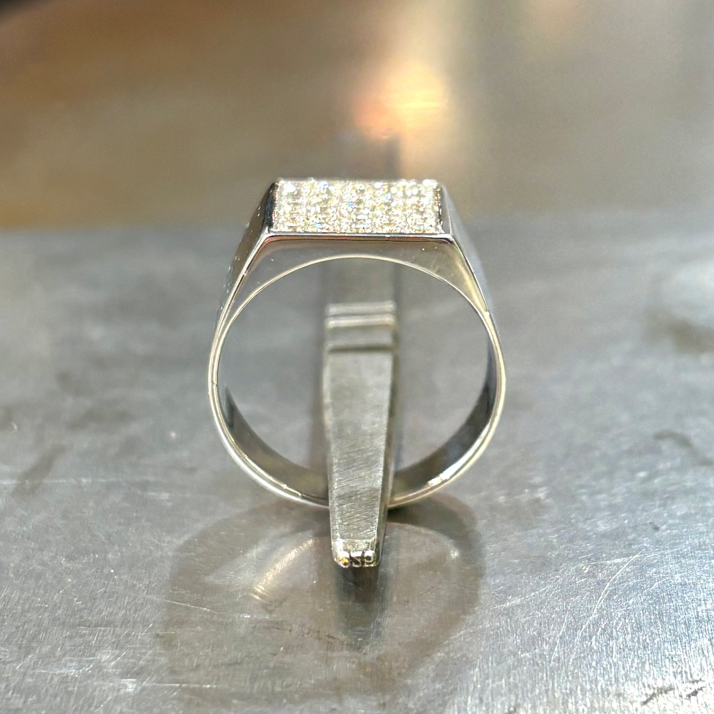 Bague Chevalière Pavée - Or Blanc 750 & Diamants